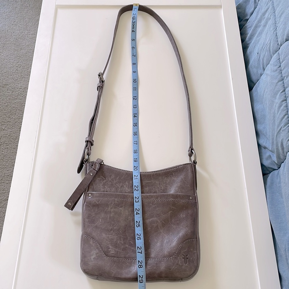 💜 Frye - Melissa Swing Pack Zip Crossbody Bag in Color Amethyst - Picture 8 of 16